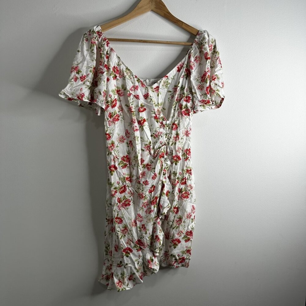 Floral Dress Size M Ruffle Prairie Milkmaid Fairy Feminine Romantic‎ Cottagecore